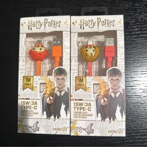Bundle Of 2 Miniso Harry Potter 1M Type-C Charging Cable " HERMIONE And RON